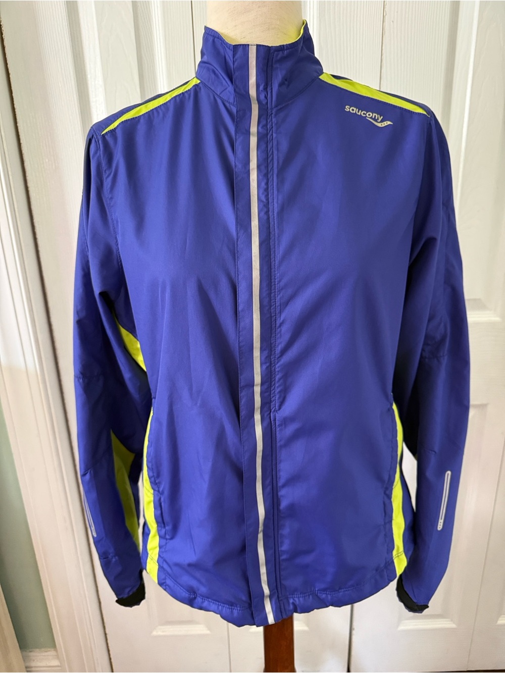 Saucony Women’s Blue/Green Full Zip Athletic Running Jacket Size M